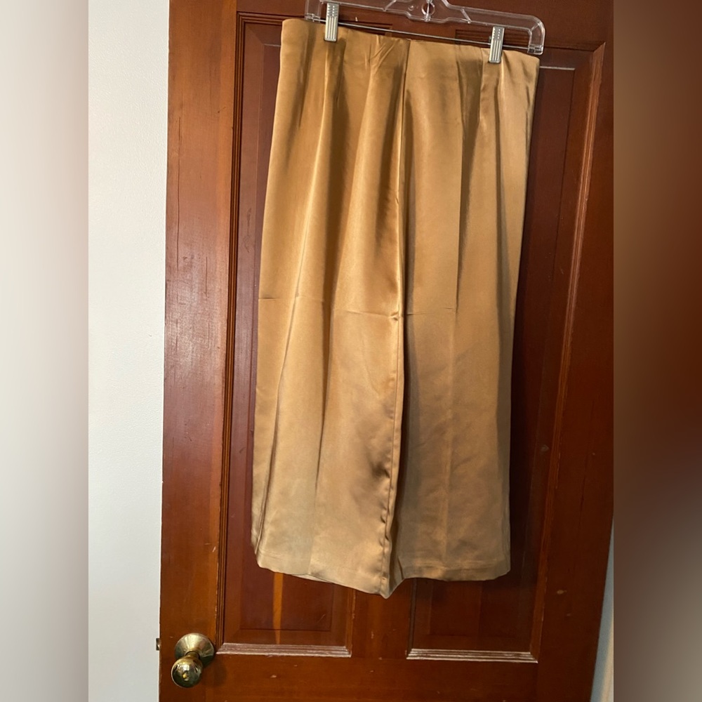 Caramel color satin skirt
